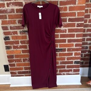 Loft rich burgundy dress - never worn - tag still on!